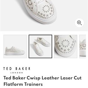 Ted Baker Cwisp Leather Laser Cut Flatform Trainers